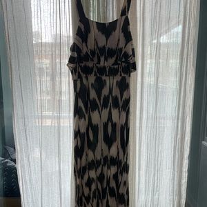 Loft Green and White Dress